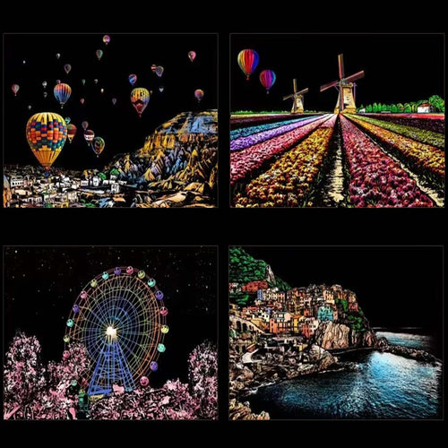 Комплект от 4 Картини "Изтъркай Ме"